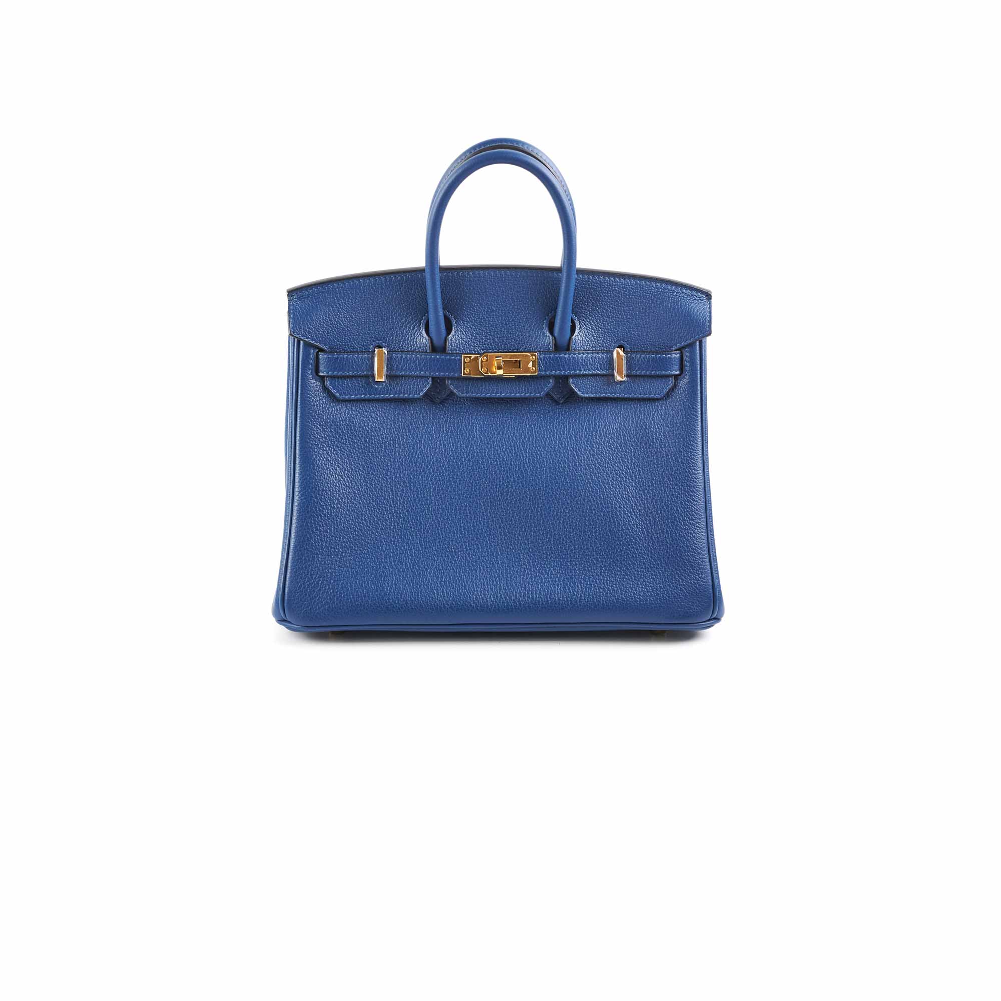 Hermes Birkin bag 25 Blue saphir Novillo leather Silver hardware