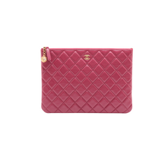Chanel Matelasse Lambskin Pink Clutch Case bag