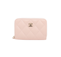 Chanel Quilted Coin Purse Wallet Pink