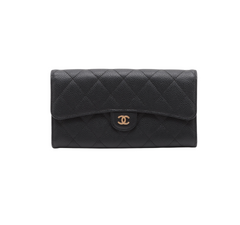 Chanel Long Caviar Black Wallet