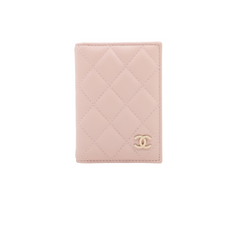 Chanel Vertical Fold Lambskin Pink Card Case