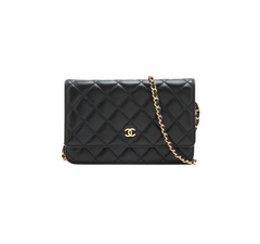 Chanel Lambskin Black Wallet On Chain WOC - 21 series