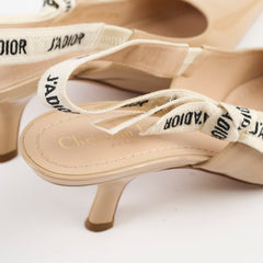 Christian Dior J'adior Slingback Patent Beige Size 37.5 Heels