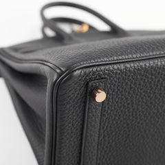 Hermes Birkin 25 Togo Noir D Stamp 2019