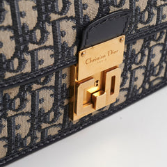 Christian Dior Totter Flap Navy Oblique Crossbody