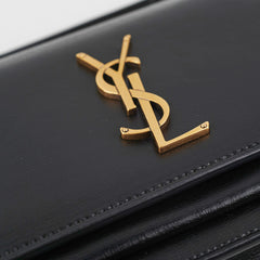 Saint Laurent Sunset Black Chain Wallet In Smooth Leather