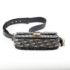 Christian Dior Totter Flap Navy Oblique Crossbody