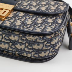 Christian Dior Totter Flap Navy Oblique Crossbody
