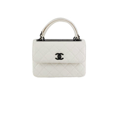 Chanel Quilted Small Trendy CC Dual Handle Flap Bag White (Microchipped)