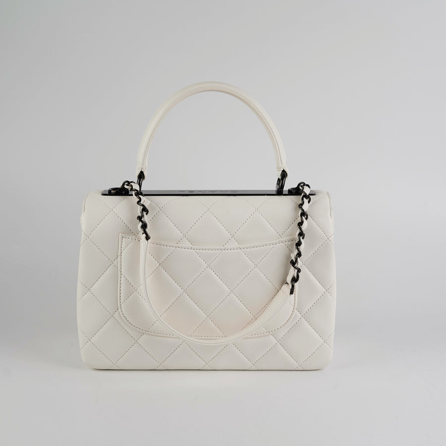 Chanel Quilted Small Trendy CC Dual Handle Flap Bag White (Microchippe –  THE PURSE AFFAIR