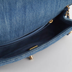 Chanel Denim Pearl Crush Mini Rectangle Flap Bag