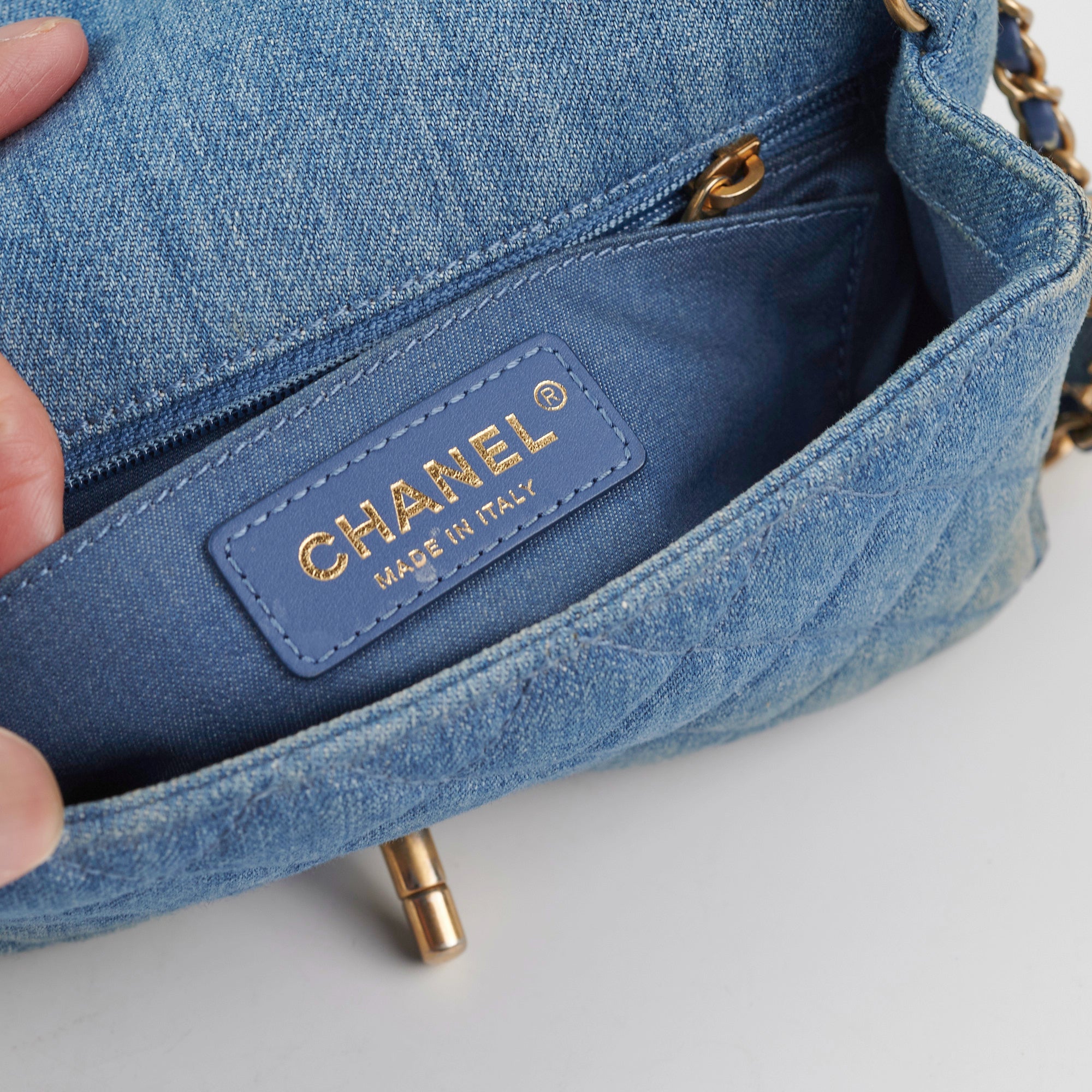 Chanel Denim Pearl Crush Mini Rectangle Flap Bag – THE PURSE AFFAIR