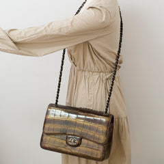 Chanel Metallic Aligator Jumbo 14 Series