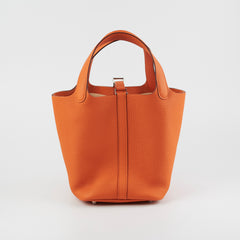 Hermes Picotin 18 Orange Clemence Bag