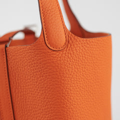Hermes Picotin 18 Orange Clemence Bag