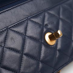 Chanel Seasonal Wallet On Chain Lambskin Navy - Microchipped