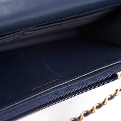 Chanel Seasonal Wallet On Chain Lambskin Navy - Microchipped