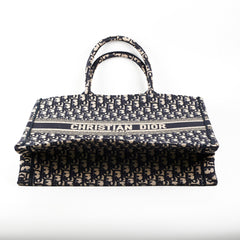 Christian Dior Book Tote Large Oblique Navy
