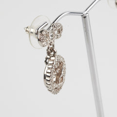 Chanel Logo Rhinestone Bow Earrings Costume Jewellery