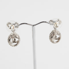 Chanel Logo Rhinestone Bow Earrings Costume Jewellery