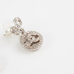 Chanel Logo Rhinestone Bow Earrings Costume Jewellery