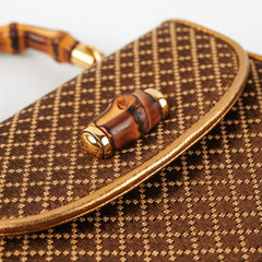 Gucci Mini Bamboo Top Handle Metallic Bag Gold/Brown