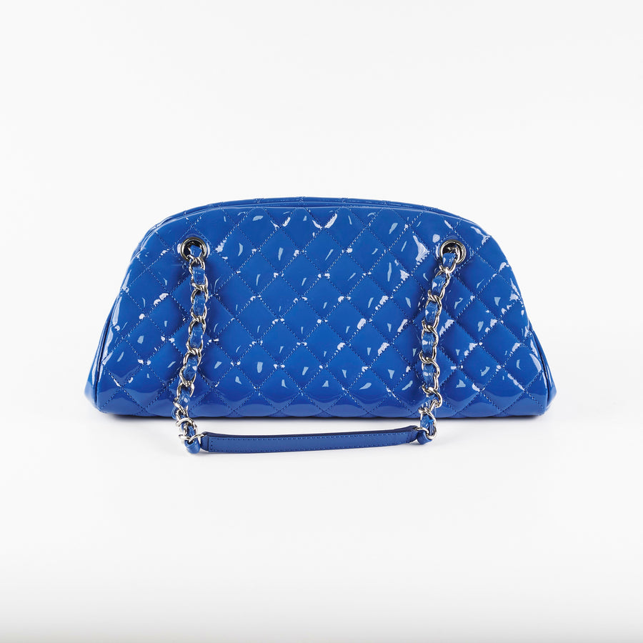 Chanel Just Mademoiselle Patent Blue Bowler Bag – THE PURSE AFFAIR