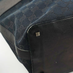 Gucci Vintage GG Canvas Black Shoulder Bag