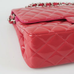 Chanel Classic Jumbo Pink Patent Flap