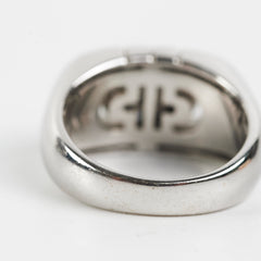 Bvlgari 18k White Gold Parentesi Ring Size 52