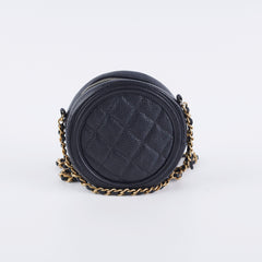 Chanel 19 Round Filigree Caviar Black