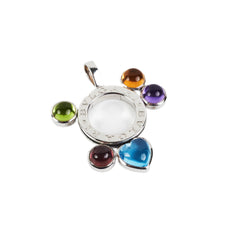 Bvlgari Allegra 18k Multicolour Gemstone White Gold Pendant