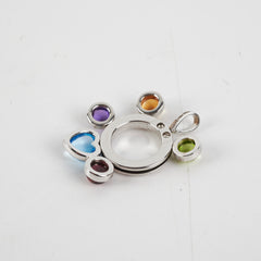Bvlgari Allegra 18k Multicolour Gemstone White Gold Pendant