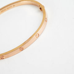 Cartier Small Love Pink Gold Bracelet Size 16
