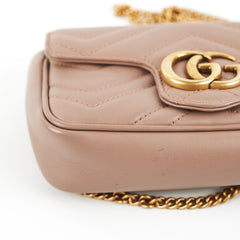 Gucci Supermini Marmont Camera Bag Dusty Pink