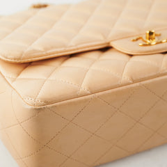 Chanel Single Flap Jumbo Lambskin Beige