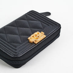 Chanel Boy Zippy Cardholder Black