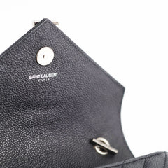 Saint Laurent Baby Chain Chevron Black Crossbody Bag
