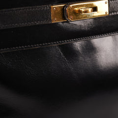 Hermes Kelly 28 Retourne Vintage Box Black Stamp R (1962)