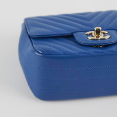 Chanel Chevron Square Mini Blue