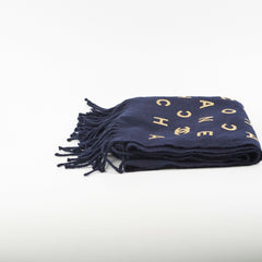 Chanel Navy Long Tassel Scarf