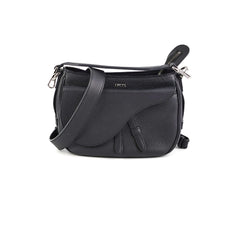 Christian Dior Soft Saddle Mini Black Grained Calfskin Bag