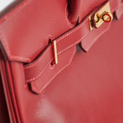 Hermes Birkin 35 Red - I Square Stamp 2005