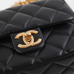 Chanel 23P Mini Square Bag Lambskin Black (Microchip)