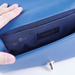 Chanel Old Medium Boy Chevron Lambskin Blue Bag