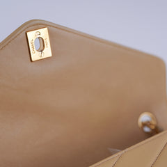 Chanel Vintage Beige Lambskin Shoulder Bag