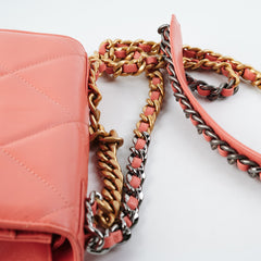 Chanel Wallet on Chain WOC 19 Coral