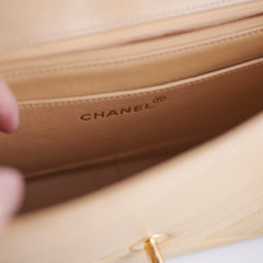 Chanel Vintage Beige Lambskin Shoulder Bag