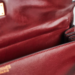 Hermes Vintage Kelly 35 Burgundy Box Leather