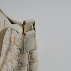 Celine Small Bucket Triomphe White Bag
